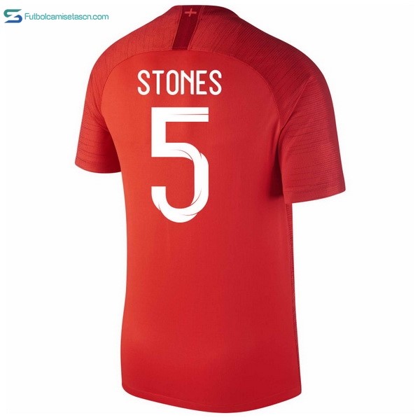 Camiseta Inglaterra 2ª Stones 2018 Rojo